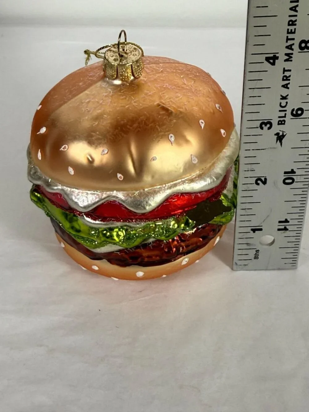 Glass Hamburger Christmas Tree Ornament Food-Themed Holiday Decoration Pop Art